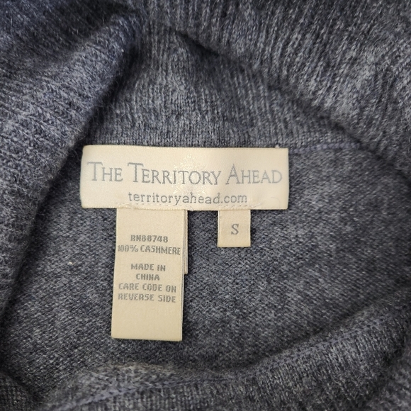 THE TERRITORY AHEAD Grey 100% Cashmere Cowl Neck Sweater size s - Picture 7 of 11